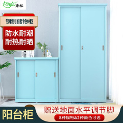 铁皮衣柜家用阳台柜子户外储物柜防晒防水杂物大容量防雨推拉收纳