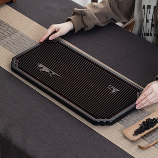 Walnut Color Single Tea Tray Household Living Room New Chinese Style Desktop Tea Sea Bamboo Drying Table Small Tea Table