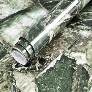 Green marble wall sticker self-adhesive wallpaper waterproof removable self-adhesive film wall PVC sticker cabinet