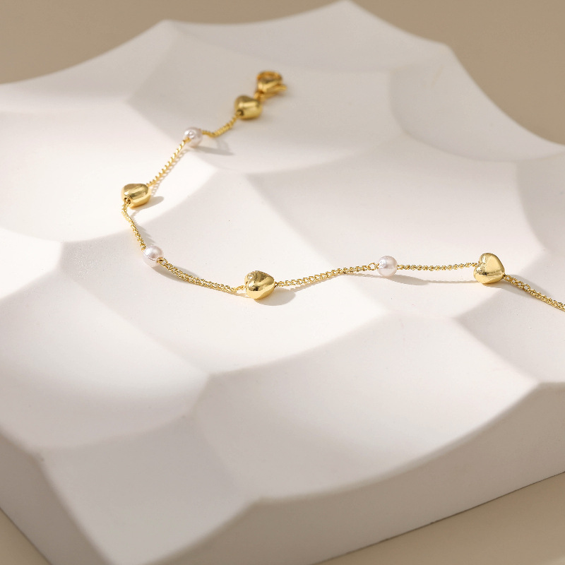 New 18k Gold-plated European And American Minimalist Jewelry Pearl Bracelet display picture 5
