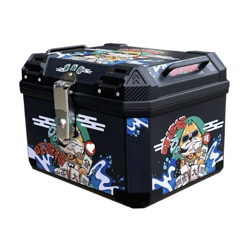 Caja de la cola de la motocicleta, maletero de gran capacidad, scooter de aleación de aluminio, coche eléctrico, caja de herramientas impermeable universal, extra grande
