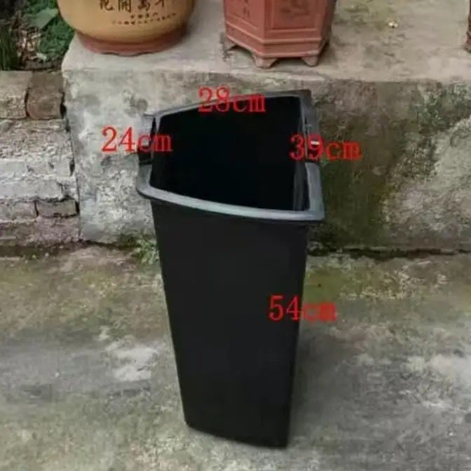 Cubo de ceniza interior negro de oficina sin cubierta de cocina de hotel de basura comercial de gran capacidad de plástico cuadrado engrosado