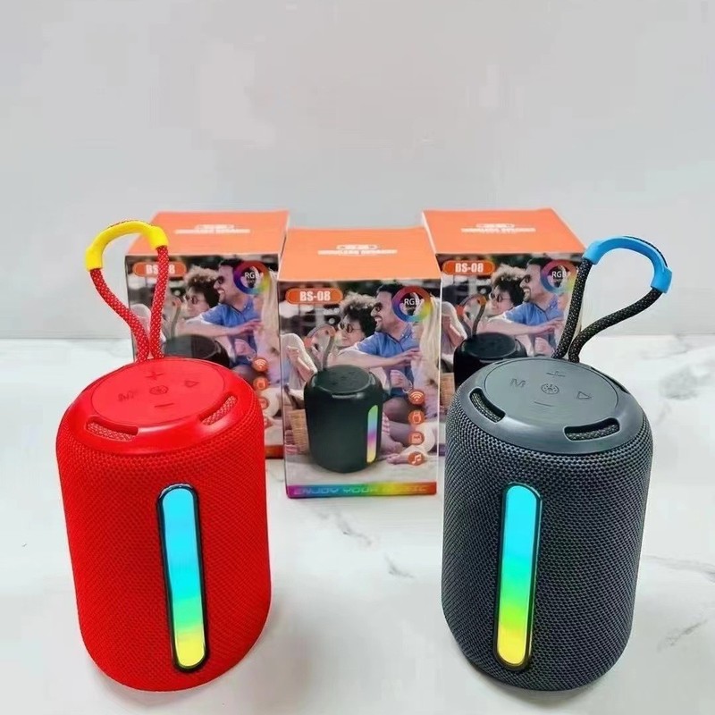 新款BS08手提蓝牙音响便携式户外插卡车载骑行低音炮音响​|undefined