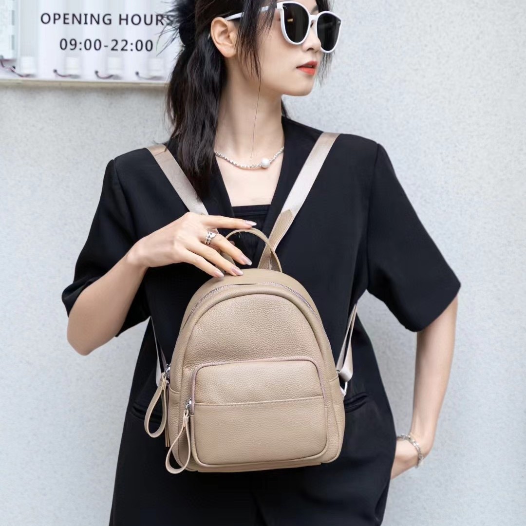 Leather backpack, universal shoulder bag, one-shoulder bag, cowhide
