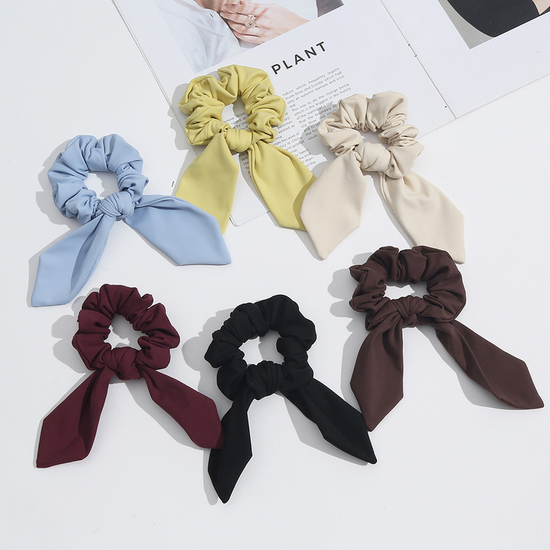 Ribbon Hair Tie with Bow, Solid Color Fabric Hair Accessory, Simple Hair Band, Gentle Hair Tie for Women Ribbon Hair Tie with Bow, Solid Color Fabric Hair Accessory, Simple Hair Band, Gentle Hair Tie for Women