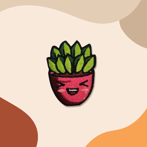 Plant potted cartoon embroidery cloth sticker with adhesive backing and ironing computer embroidery bag decoration repair down jacket patch sticker