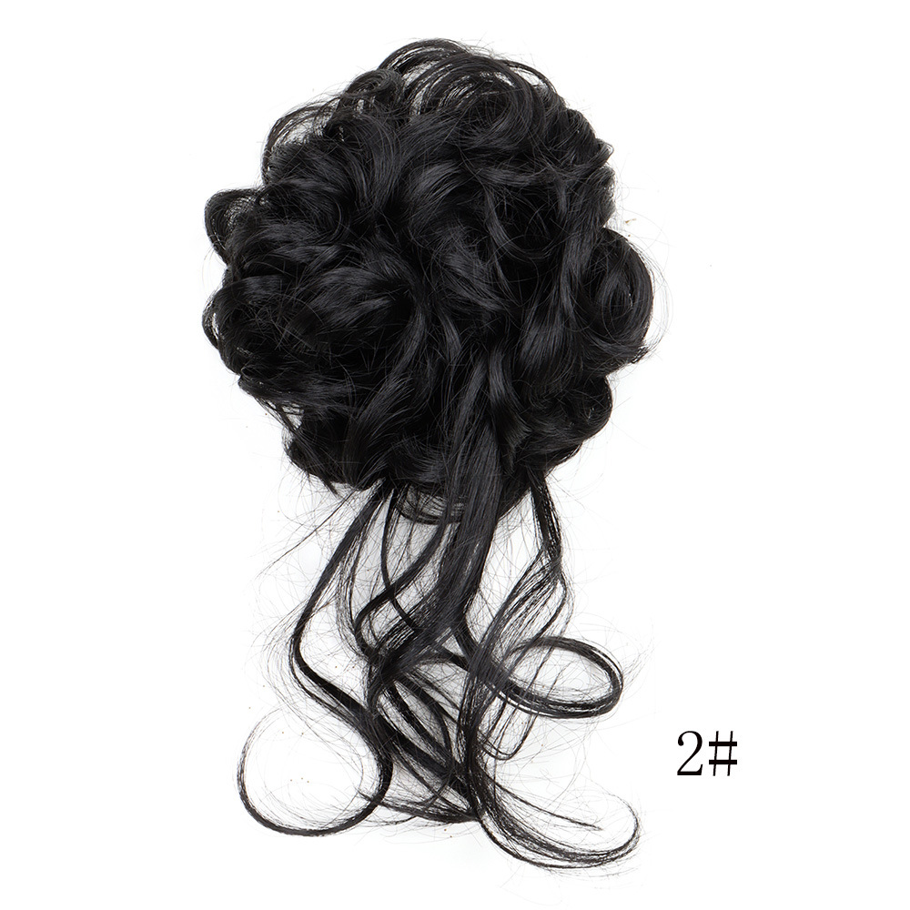 Europe and the United States cross-border wig hair ring fluffy natural hair bun female long beard ball head simulation hair long beard curl hair ring in stock