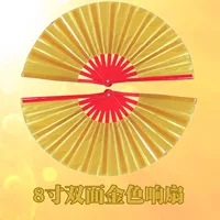 ☥ Двусторонний двухцветный веер золото-красный, кольцевой веер для кунг-фу, черно-белый веер для выступлений, веер "Снежный дракон", веер для тайцзи, двухцветный веер для танцев