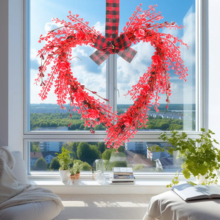 Easter Valentine's Day Heart-shaped Wreath Wreath Window Door Wall Decoration Cross-border Special Supply Long-term Goods