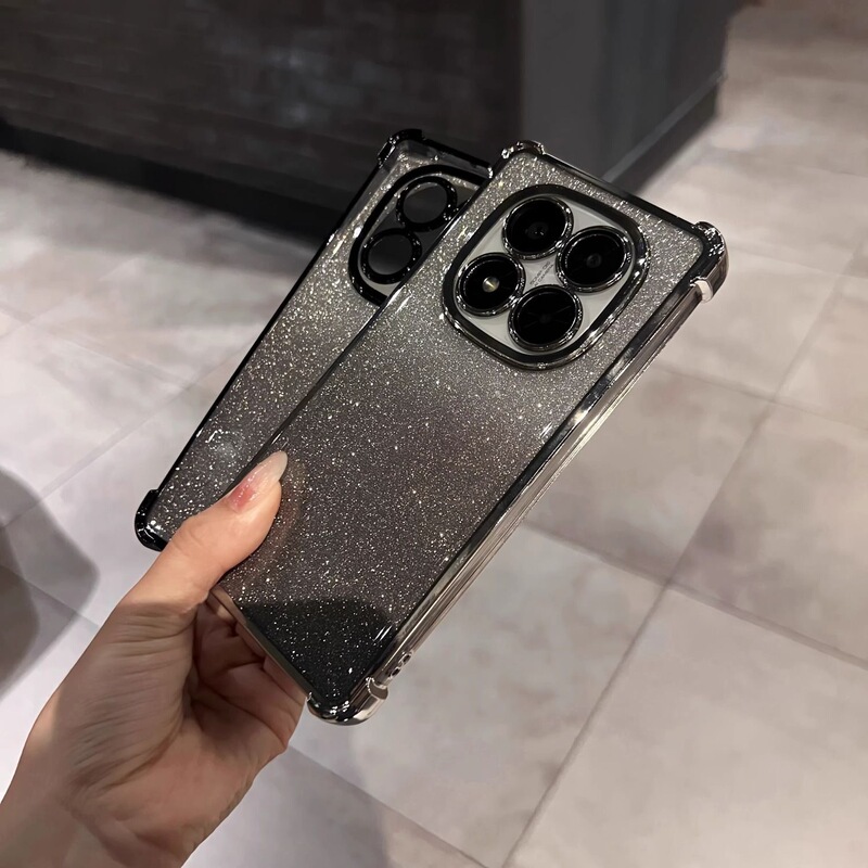 Suitable for Redmi 15C Glitter Phone Case with Xiaomi Poco M7 Four-Corner Anti-Drop Case, International Version Full-Cover Phone Case
