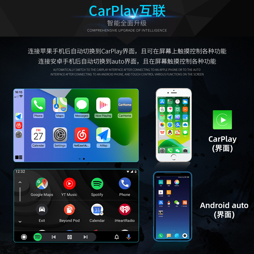7inch Hd Android Manual Retractable Neutral Machine Type-C Fast Charge Gps Navigation Apple Carplay Interconnection