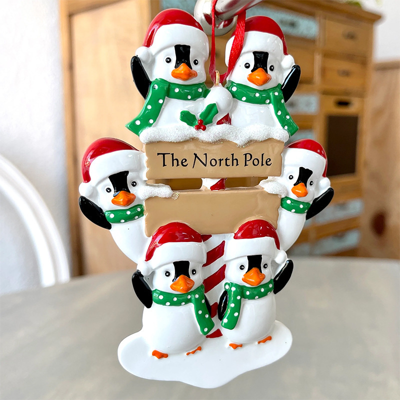 Christmas Cute Penguin Santa Claus Snowman Resin Party Hanging Ornaments 1 Piece display picture 5