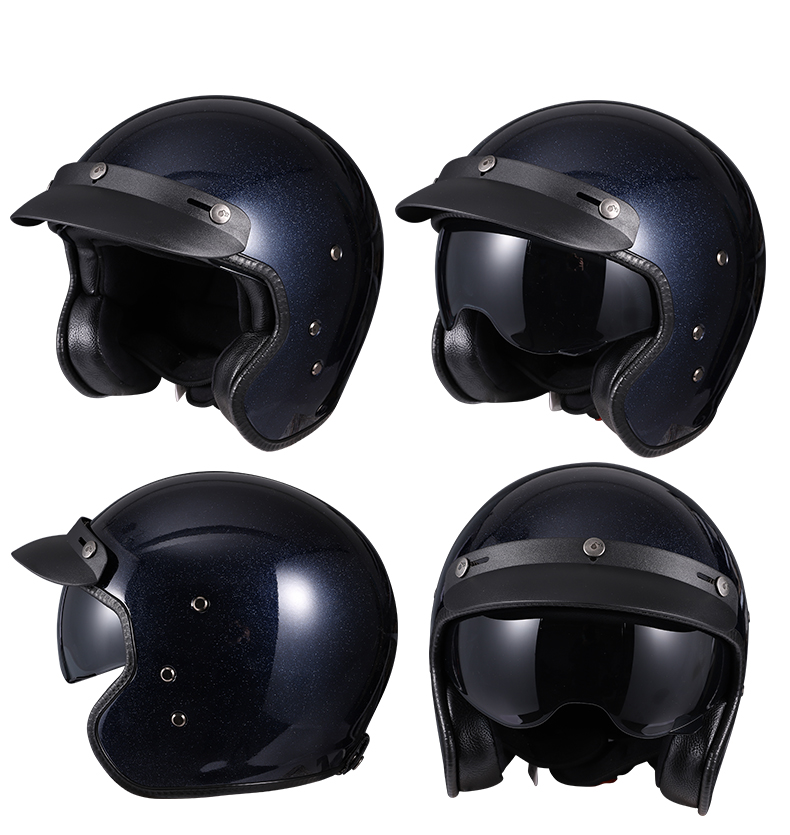 Carbon Fiber Retro Half Helmet Summer Motorcycle Helmet