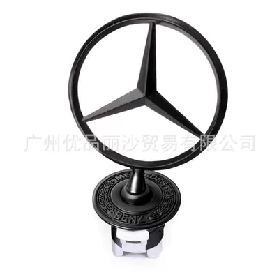 Modified Black Label, Car logo - original-car-model-mercedes-benz-vertical-logo-all-black-wheat-ears
