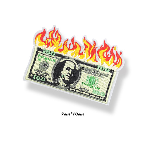 Embroidered Gold Money Patch Dollar Bill Wallet Banknote Patch European and American Foreign Trade Cloth Patch Sticker DIY Patch