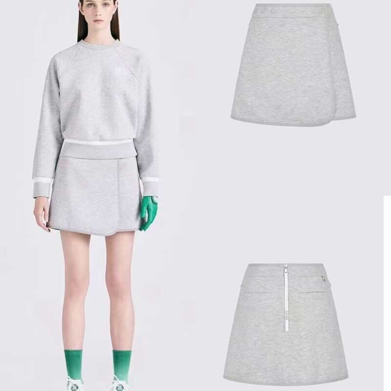 26 New Autumn and Winter Golf Women's Round-Neck Matching Ribbed Sweatshirt Sports A-Line Short Skirt Loose Style Set 26 New Autumn and Winter Golf Women's Round-Neck Matching Ribbed Sweatshirt Sports A-Line Short Skirt Loose Style Set