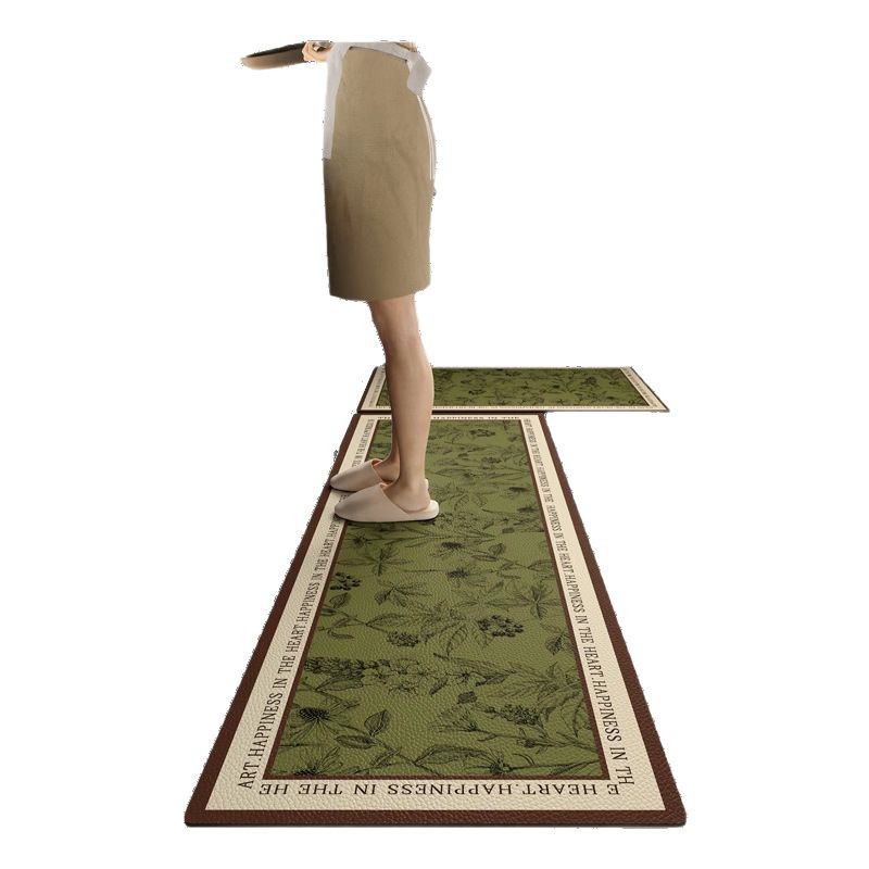 キッチンマット滑り止め防油は、洗濯フリー専用のフロアマット防水汚れに強い家庭用皮革pvcカーペットを拭くことができる