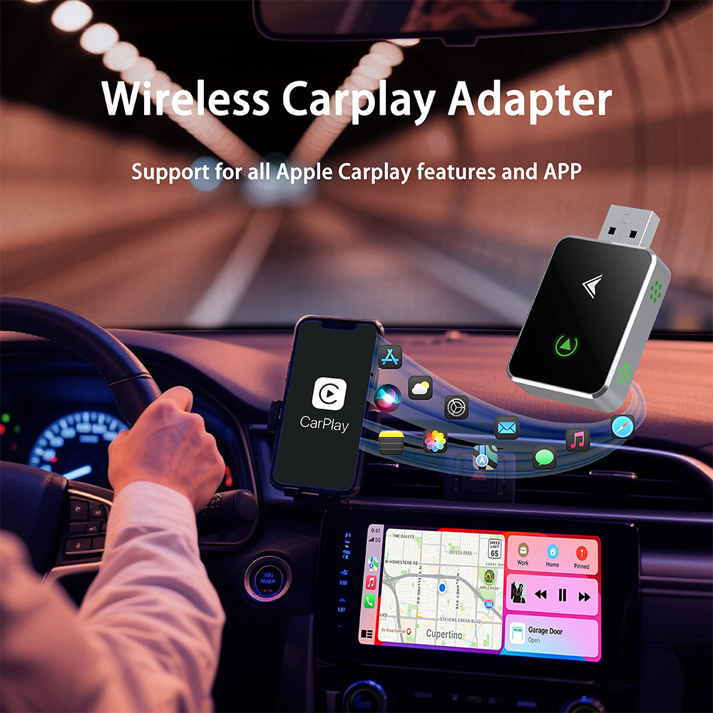 Cross-Border Hot-Selling Wireless Carplay Box Android Auto 2-in-1 Smart Car Interconnection Carplay Adapter