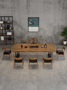 Solid Wood Tea Table and Chair Combination New Chinese Zen Tea Table Home Balcony Log Tea Table Office Coffee Table Tea Table