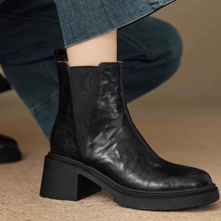 Retro Overknee Stiefel Damen Mit Plateau Und Blockabsatz_voghion.com