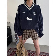 美式复古印花卫衣男2025年春秋季韩版新款圆领宽松上衣chic港风潮