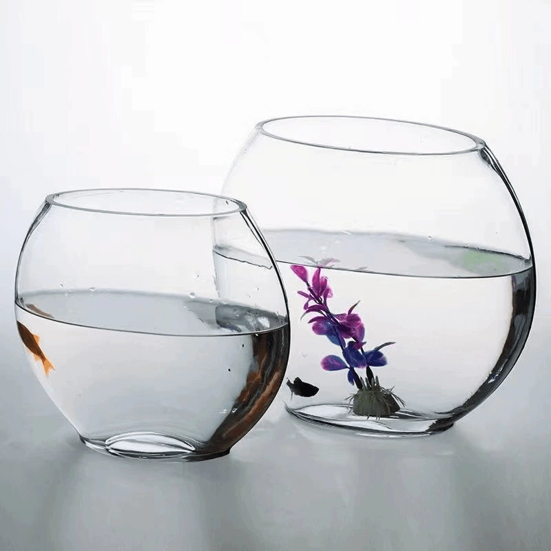 Креативный плоский стеклянный аквариум овальный ультра-белый прозрачный стеклянный аквариум с золотыми рыбками мини-аквариум маленький средний рабочий стол