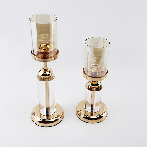 Nordic light luxury crystal candle holder model room living room entrance crystal ornaments home candlelight dinner brilliant candle holder