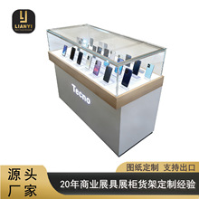 手机店白色展示桌定制电脑展示台数码产品玻璃展示柜手机体验桌