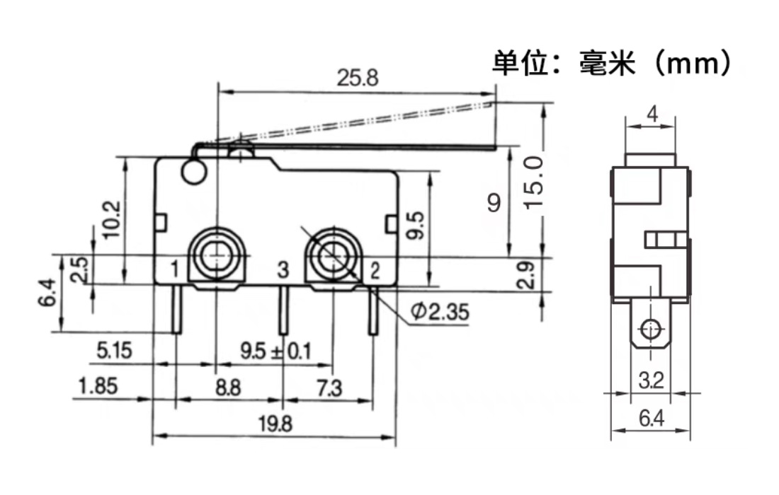 中型微动柄28长图纸