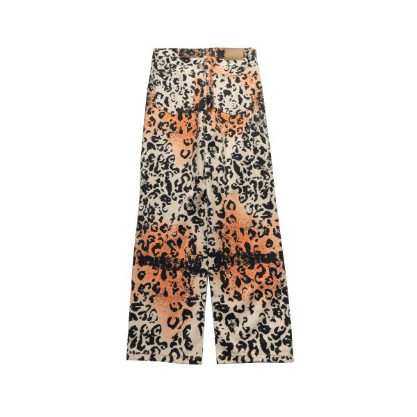 Herren Jeans Mit Leopardenmuster Weite Gerade Passform Locker_voghion.com