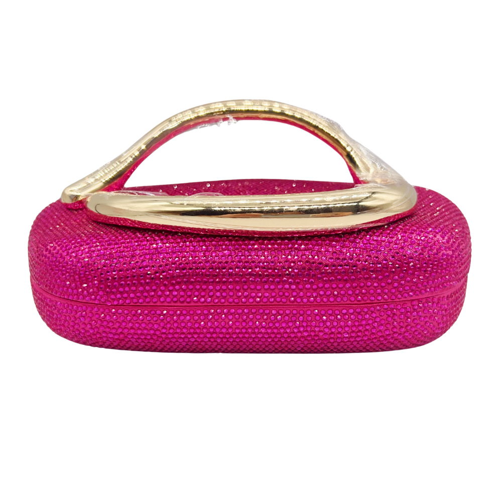 Túi clutch nữ đính đá dạ hội – túi cầm tay đeo chéo dự tiệc cưới — Màu vàng, Màu sâm panh, Màu bạc, Màu xám chi tiết 4