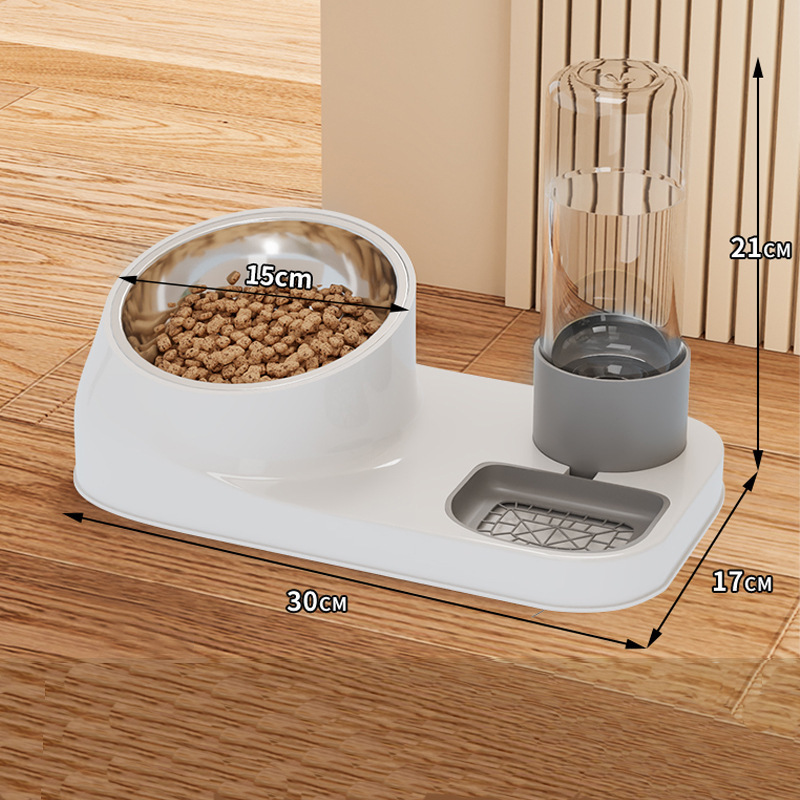 그레이 업그레이드 스테인레스 그릇丨물과 음식을 분리할 수 있도록 높이가 높아진 음식그릇