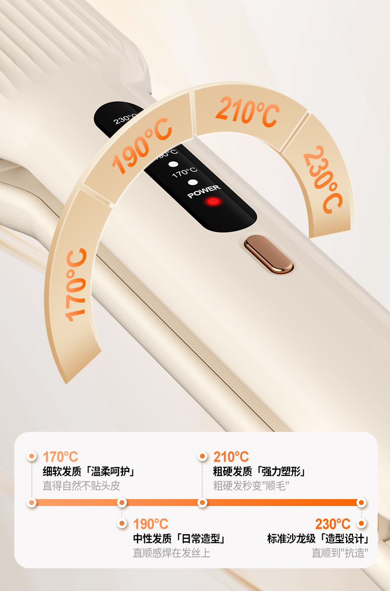 Cross-Border Wet and Dry Dual-Use Hair Straightener Curling and Straightening Portable Straightening Plate Wide Plate Ionic Hair Straightener Multi-Level Temperature Control Curling Iron