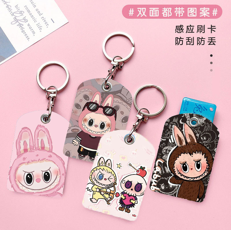 Labubu Creative Cartoon Mini Card Holder Bus Card Holder Electric Vehicle Elevator Card Access Control Soft Leather Case Labubu Creative Cartoon Mini Card Holder Bus Card Holder Electric Vehicle Elevator Card Access Control Soft Leather Case
