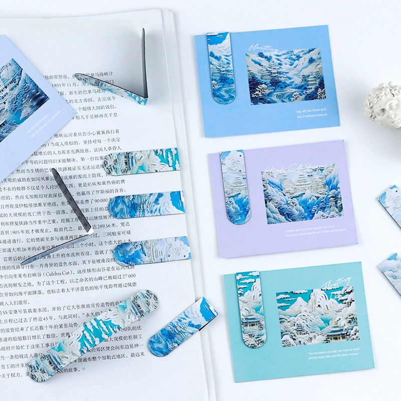 Creative Guofeng Магнитная Закладка Строительная картина маслом Индивидуальная Закладка Двусторонний бумажный зажим для страницы Закладка Магнитный зажим для метки