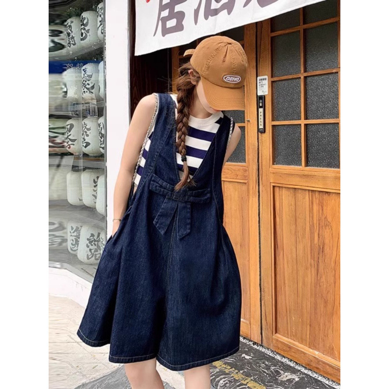新疆チベット四川西部オリジナル旅行服ボウデニムオーバーオールショートパンツレディーススタイルジャンプスーツ|undefined