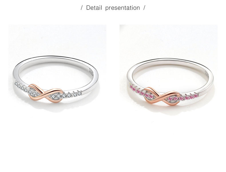 1 Piece Quantity 925 Sterling Silver Zircon Infinity Rings 925 Sterling Silver Rings