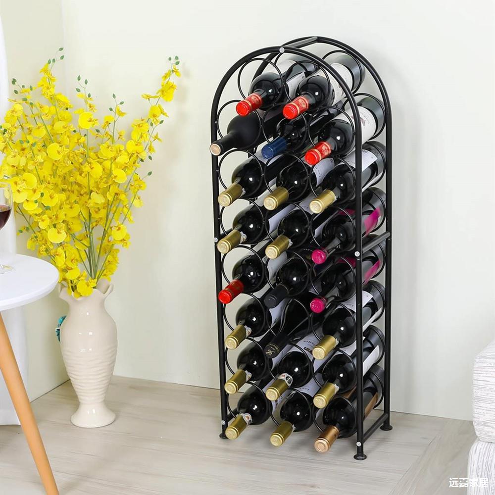 Iron Wine Display Rack Floor Wine Cabinet Wine Rack Household Wine Bottle Rack Vertical Wine Display Ornaments