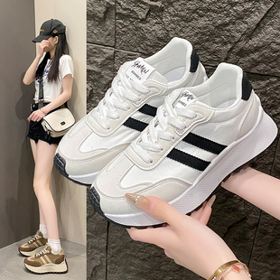 2025 Spring New Casual Women's Shoes Breathable Comfortable Platform Platform Fashionable All-match Lightweight Rubber Non-slip Women's Shoes