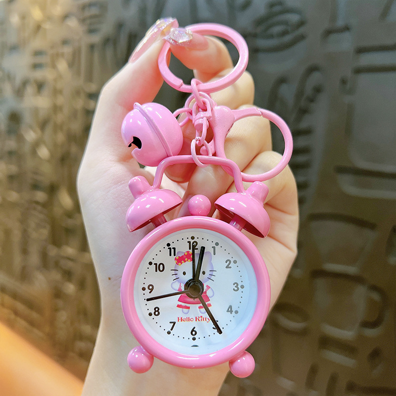 Creativo mini reloj de alarma llavero dibujos animados lindo coche pareja exquisita bolsa colgante pequeño regalo