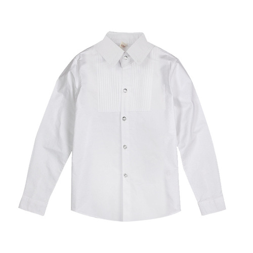 Boys' Shirt Summer New Korean Style White Shorts Solid Color Striped Handsome Children's Clothing Dropshipping