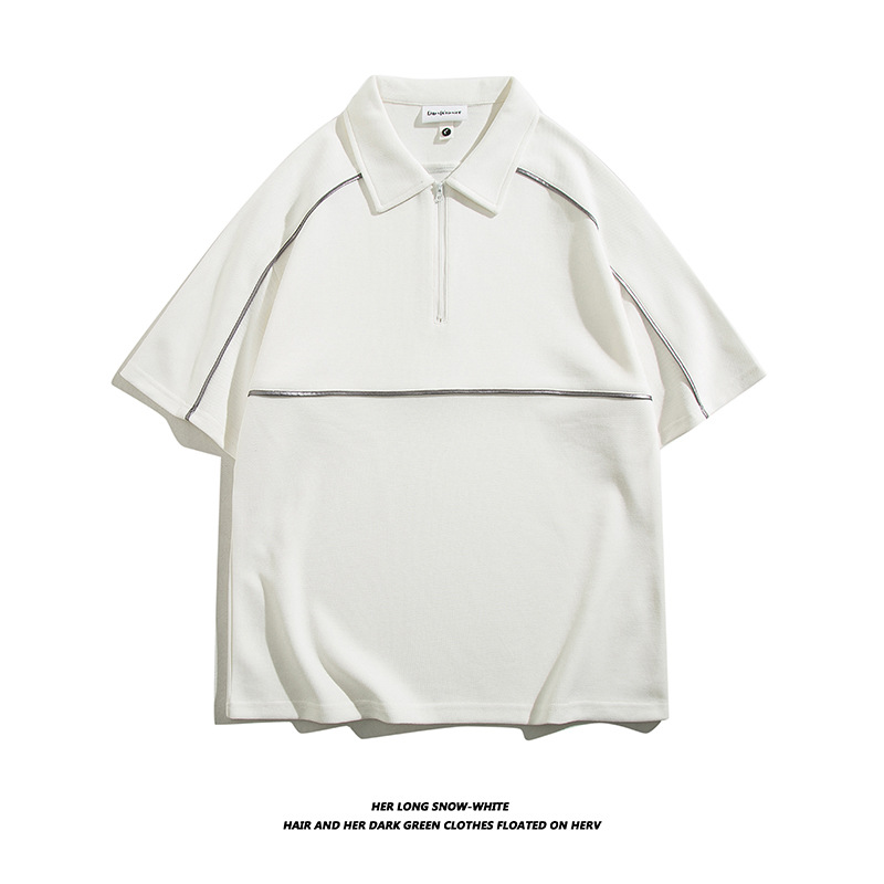 Marca de marea Zhu Di aire reflector polo pesado hombro camiseta de revestimiento de alta gama ropa corporativa personalizada