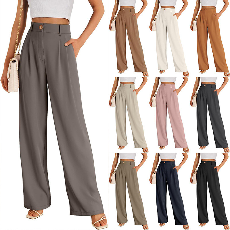 Cross-border Europe and America Amazon Summer Women's High Waist Work Commuter Temperament Business Casual Comfortable Dress Pants Cross-border Europe and America Amazon Summer Women's High Waist Work Commuter Temperament Business Casual Comfortable Dress Pants