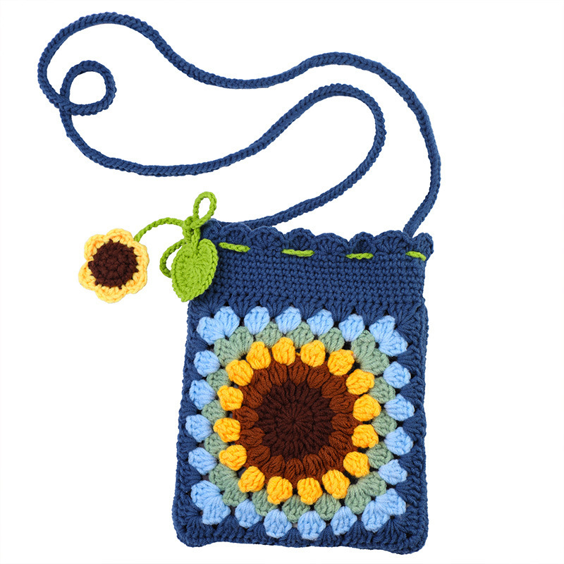 네이비 해바라기 가방 - 영어 설명서 및 영어 동영상 설명 포함