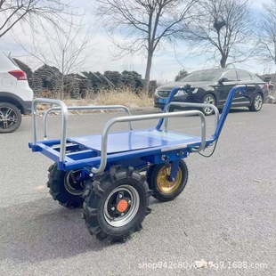 Electric Three-Wheel Flatbed Truck for Construction Site Brick Hauling, Cargo Transport, Warehouse Handcart, Transport Vehicle, Livestock Feed Hauling Truck
