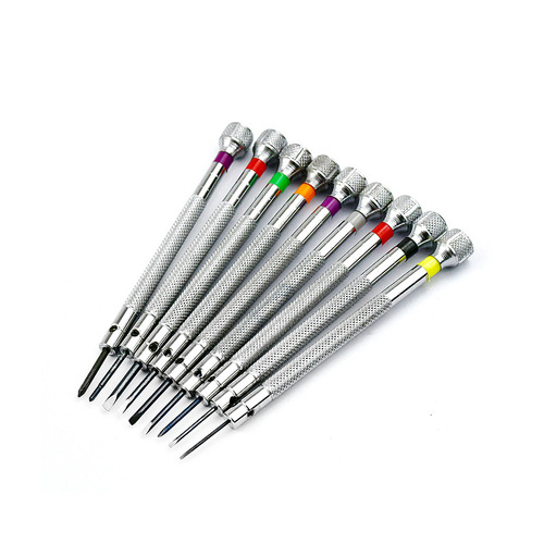 Watch repair tools, rotating base, screwdriver set, 9 round heads, screwdriver set