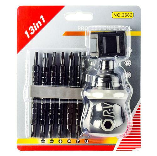 Special-shaped cross screwdriver screwdriver multi-purpose combination 13-in-1 ratchet dual-purpose screwdriver set