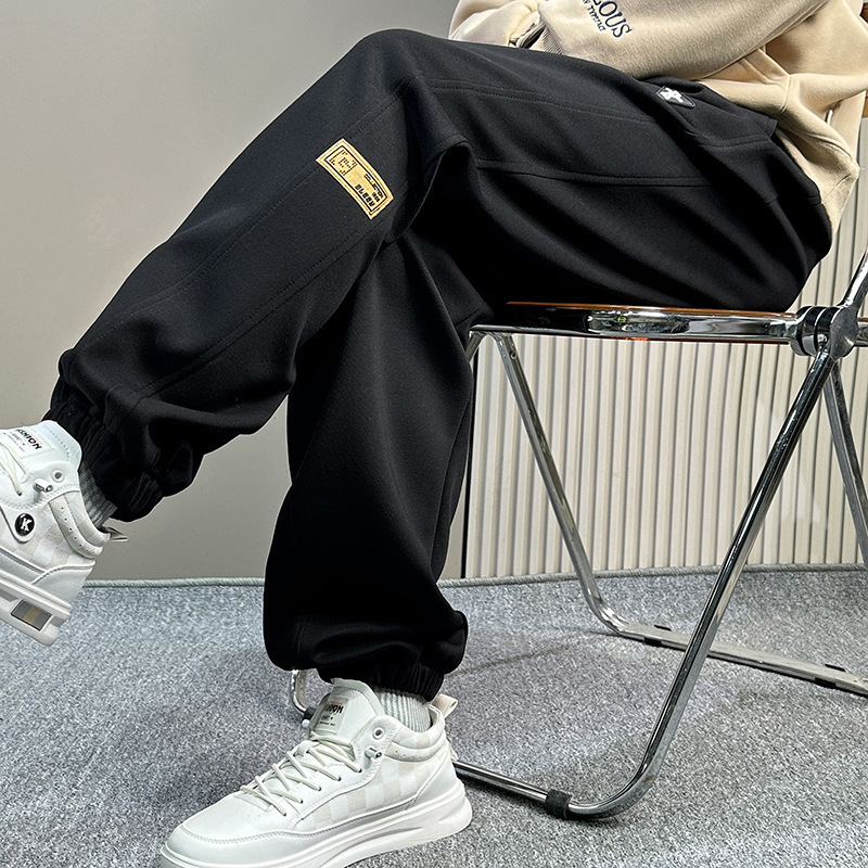 Lente en herfst nieuwe jeugd lange trendy losse sportbescherming heren dikke plus size veelzijdige casual broek_voghion.com