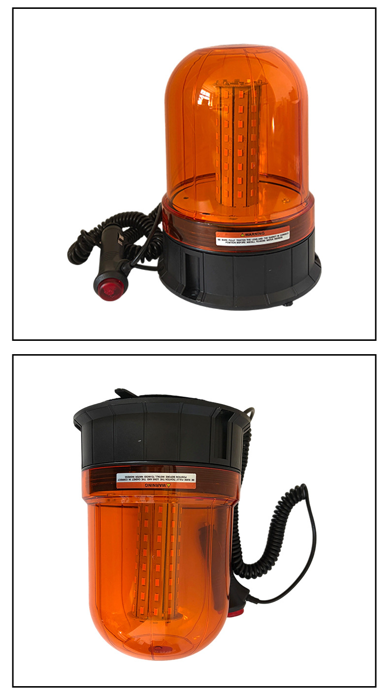 LED yellow warning light, flashing strobe rotating alert light, signal light for construction vehicles, warning light for sanitation vehicles
