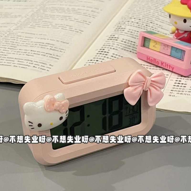 キティミニ発光学生目覚まし時計かわいいタイミング多機能ポータブル寮デスクトップコンパクト卓上時計|undefined